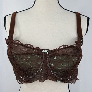 Cacique 40D Bra Demi Underwire Green Brown…